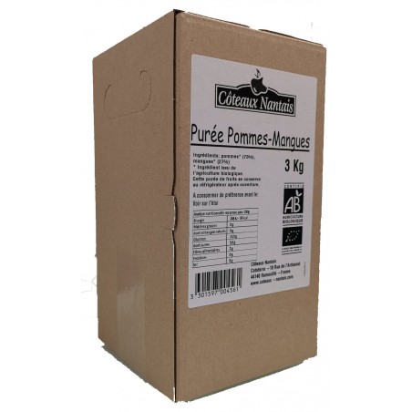 Purée pommes mangues Bio 3 kg Côteaux Nantais