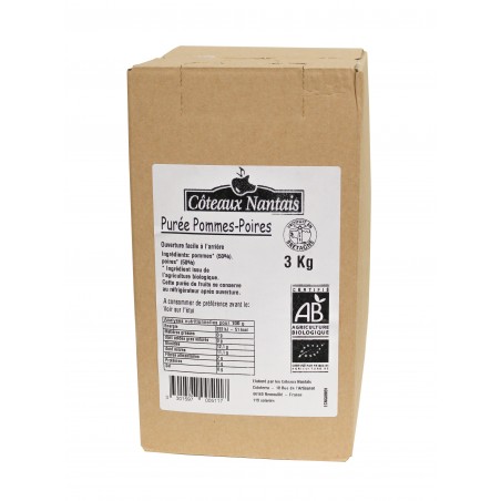 Purée pommes poires Bio 3 kg Côteaux Nantais