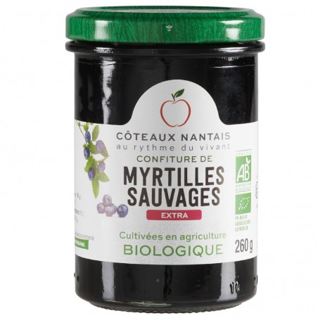 Confiture de myrtilles extra Bio 260 g Côteaux Nantais