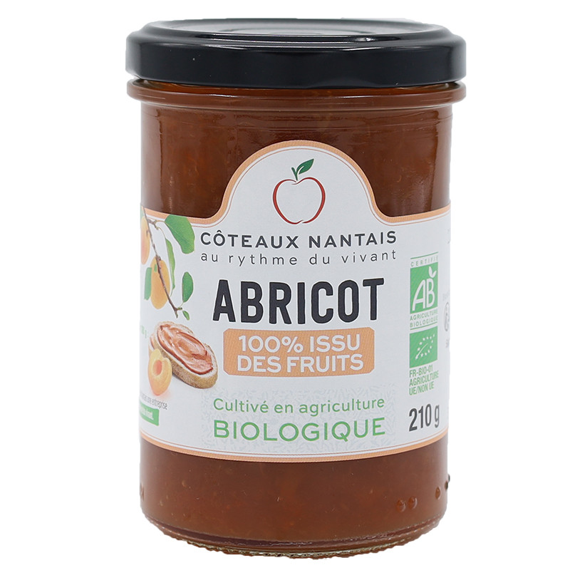 Fruits à tartiner abricot bio 210g des Côteaux Nantais, idéal pour accompagner sur des tartines de pain, ou des crêpes...