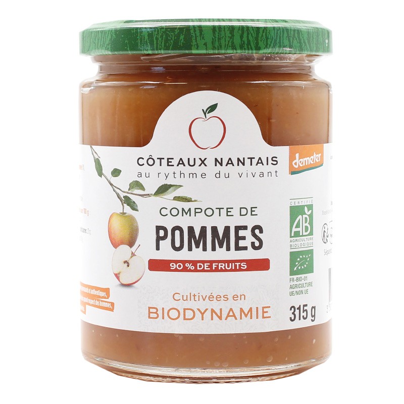 Compote de pommes Bio Demeter - 315 g - Côteaux Nantais