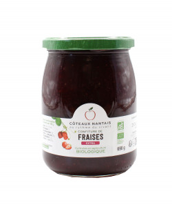 Confiture de fraises extra Bio - 690 g, des Côteaux Nantais, idéal pour accompagner des tartines de pain, ou des crêpes...