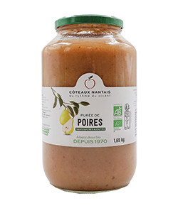 Purée de poires Bio - 1,65 kg idéal pour terminer les repas sans sucre et purs fruits poires