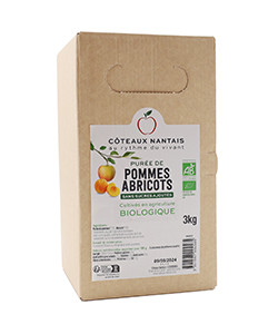 Purée pommes abricots Bio Demeter - 3 kg idéal pour terminer les repas sans sucre et purs fruits pommes abricots