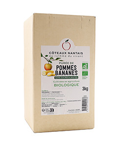 Purée pommes bananes Bio  - 3 kg idéal pour terminer les repas sans sucre et purs fruits pommes bananes